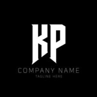 KP Letter Logo Design. Initial letters KP gaming's logo icon for technology companies. Tech letter KP minimal logo design template. KP letter design vector with white and black colors. KP