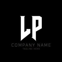 diseño de logotipo de letra lp. letras iniciales del icono del logotipo de lp gaming para empresas de tecnología. plantilla de diseño de logotipo mínimo de letra técnica lp. vector de diseño de letra lp con colores blanco y negro. lp