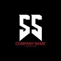 diseño del logotipo de la letra ss. icono del logotipo de las letras iniciales ss gaming para empresas de tecnología. plantilla de diseño de logotipo mínimo tech letter ss. vector de diseño de letras ss con colores blanco y negro. ss