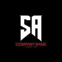 SA Letter Logo Design. Initial letters SA gaming's logo icon for technology companies. Tech letter SA minimal logo design template. SA letter design vector with white and black colors. SA