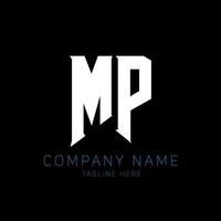MP Letter Logo Design. Initial letters MP gaming's logo icon for technology companies. Tech letter MP minimal logo design template. MP letter design vector with white and black colors. MP