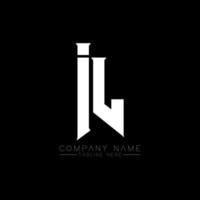 IL Letter Logo Design. Initial letters IL gaming's logo icon for technology companies. Tech letter IL minimal logo design template. IL letter design vector with white and black colors. IL