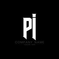 PI Letter Logo Design. Initial letters PI gaming's logo icon for technology companies. Tech letter PI minimal logo design template. PI letter design vector with white and black colors. PI