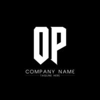 OP Letter Logo Design. Initial letters OP gaming's logo icon for technology companies. Tech letter OP minimal logo design template. OP letter design vector with white and black colors. OP