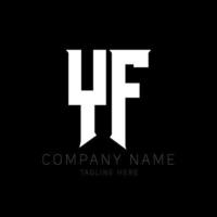 YF Letter Logo Design. Initial letters YF gaming's logo icon for technology companies. Tech letter YF minimal logo design template. Y F letter design vector with white and black colors. yf, y f