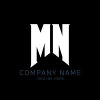 MN Letter Logo Design. Initial letters MN gaming's logo icon for technology companies. Tech letter MN minimal logo design template. MN letter design vector with white and black colors. MN