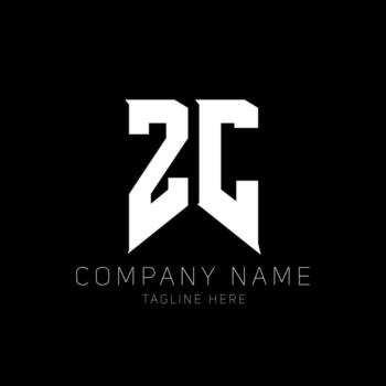 ZC Letter Logo Design. Initial letters ZC gaming's logo icon for technology companies. Tech letter ZC minimal logo design template. Z C letter design vector with white and black colors. zc, z c