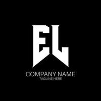 EL Letter Logo Design. Initial letters EL gaming's logo icon for technology companies. Tech letter EL minimal logo design template. EL letter design vector with white and black colors. EL