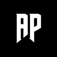 diseño del logotipo de la letra ap. letras iniciales ap icono del logotipo de juegos para empresas de tecnología. plantilla de diseño de logotipo mínimo tech letter ap. ap vector de diseño de letras con colores blanco y negro. ap