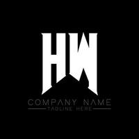 HW Letter Logo Design. Initial letters HW gaming's logo icon for technology companies. Tech letter HW minimal logo design template. HW letter design vector with white and black colors. HW