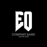 EO Letter Logo Design. Initial letters EO gaming's logo icon for technology companies. Tech letter EO minimal logo design template. EO letter design vector with white and black colors. EO