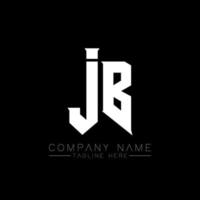 diseño del logotipo de la letra jb. letras iniciales del icono del logotipo de jb gaming para empresas de tecnología. plantilla de diseño de logotipo mínimo tech letter jb. vector de diseño de letras jb con colores blanco y negro. jb