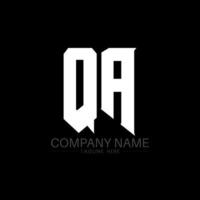 QA Letter Logo Design. Initial letters QA gaming's logo icon for technology companies. Tech letter QA minimal logo design template. QA letter design vector with white and black colors. QA