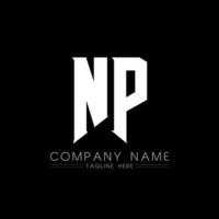 NP Letter Logo Design. Initial letters NP gaming's logo icon for technology companies. Tech letter NP minimal logo design template. NP letter design vector with white and black colors. NP