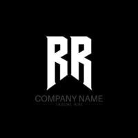 RR Letter Logo Design. Initial letters RR gaming's logo icon for technology companies. Tech letter RR minimal logo design template. RR letter design vector with white and black colors. RR