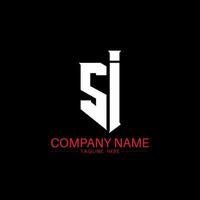 SI Letter Logo Design. Initial letters SI gaming's logo icon for technology companies. Tech letter SI minimal logo design template. SI letter design vector with white and black colors. SI