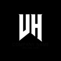 diseño del logotipo de la letra vh. letras iniciales del icono del logotipo de vh gaming para empresas de tecnología. plantilla de diseño de logotipo mínimo tech letter vh. vector de diseño de letra vh con colores blanco y negro. vh, vh