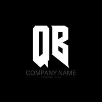 diseño del logotipo de la letra qb. letras iniciales del icono del logotipo de qb gaming para empresas de tecnología. plantilla de diseño de logotipo mínimo tech letter qb. Vector de diseño de letras qb con colores blanco y negro. qb