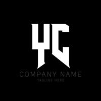 diseño del logotipo de la letra yc. letras iniciales yc icono del logotipo de juegos para empresas de tecnología. plantilla de diseño de logotipo mínimo tech letter yc. vector de diseño de letras yc con colores blanco y negro. sí, sí