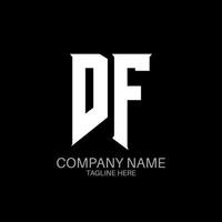 diseño del logotipo de la letra df. letras iniciales del icono del logotipo de df gaming para empresas de tecnología. plantilla de diseño de logotipo mínimo tech letter df. vector de diseño de letra df con colores blanco y negro. d.f.