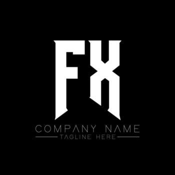 FX Letter Logo Design. Initial letters FX gaming's logo icon for technology companies. Tech letter FX minimal logo design template. FX letter design vector with white and black colors. FX