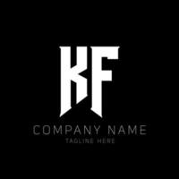 KF Letter Logo Design. Initial letters KF gaming's logo icon for technology companies. Tech letter KF minimal logo design template. KF letter design vector with white and black colors. KF