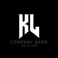 KL Letter Logo Design. Initial letters KL gaming's logo icon for technology companies. Tech letter KL minimal logo design template. KL letter design vector with white and black colors. KL