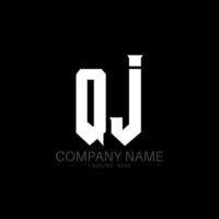 diseño del logotipo de la letra qj. letras iniciales qj icono del logotipo de juegos para empresas de tecnología. plantilla de diseño de logotipo mínimo tech letter qj. vector de diseño de letras qj con colores blanco y negro. qj