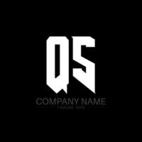 diseño del logotipo de la letra qs. letras iniciales qs icono del logotipo de juegos para empresas de tecnología. plantilla de diseño de logotipo mínimo tech letter qs. vector de diseño de letras qs con colores blanco y negro. qs