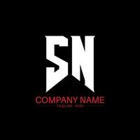 SN Letter Logo Design. Initial letters SN gaming's logo icon for technology companies. Tech letter SN minimal logo design template. SN letter design vector with white and black colors. SN