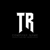 TR Letter Logo Design. Initial letters TR gaming's logo icon for technology companies. Tech letter TR minimal logo design template. TR letter design vector with white and black colors. TR