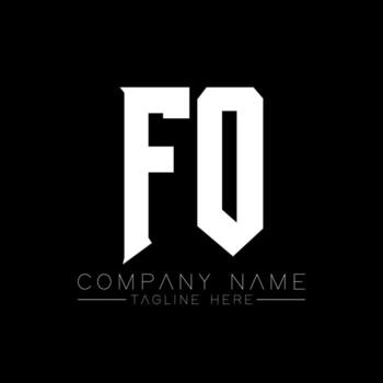 FO Letter Logo Design. Initial letters FO gaming's logo icon for technology companies. Tech letter FO minimal logo design template. FO letter design vector with white and black colors. FO