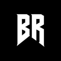 diseño del logotipo de la letra br. letras iniciales br icono del logotipo de juegos para empresas de tecnología. plantilla de diseño de logotipo mínimo tech letter br. vector de diseño de letras br con colores blanco y negro. hermano