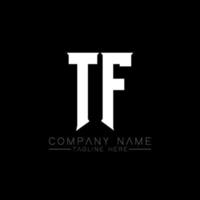 TF Letter Logo Design. Initial letters TF gaming's logo icon for technology companies. Tech letter TF minimal logo design template. TF letter design vector with white and black colors. TF