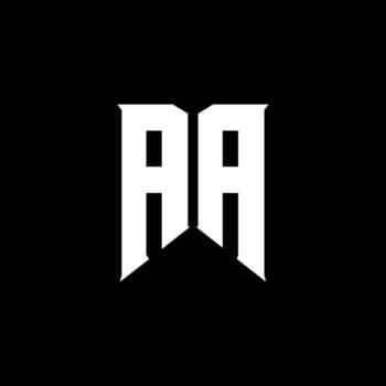AA Letter Logo Design. Initial letters AA gaming's logo icon for technology companies. Tech letter AA minimal logo design template. AA letter design vector with white and black colors. AA