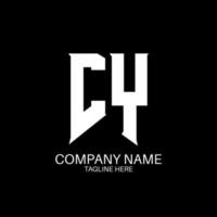 diseño del logotipo de la letra cy. letras iniciales del icono del logotipo de cy gaming para empresas de tecnología. plantilla de diseño de logotipo mínimo cy de letra técnica. vector de diseño de letras cy con colores blanco y negro. cy