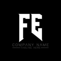 FE Letter Logo Design. Initial letters FE gaming's logo icon for technology companies. Tech letter FE minimal logo design template. FE letter design vector with white and black colors. FE