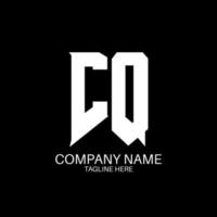 diseño del logotipo de la letra cq. letras iniciales del icono del logotipo de cq gaming para empresas de tecnología. plantilla de diseño de logotipo mínimo tech letter cq. vector de diseño de letra cq con colores blanco y negro. cq