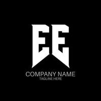 EE Letter Logo Design. Initial letters EE gaming's logo icon for technology companies. Tech letter EE minimal logo design template. EE letter design vector with white and black colors. EE