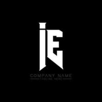 IE Letter Logo Design. Initial letters IE gaming's logo icon for technology companies. Tech letter IE minimal logo design template. IE letter design vector with white and black colors. IE