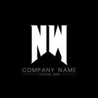 diseño del logotipo de la letra nw. letras iniciales nw icono del logotipo de juegos para empresas de tecnología. plantilla de diseño de logotipo mínimo de letra técnica nw. nw vector de diseño de letras con colores blanco y negro. noroeste