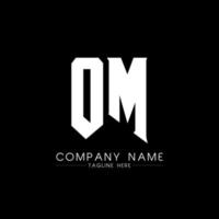 diseño del logotipo de la letra om. letras iniciales del icono del logotipo de om gaming para empresas de tecnología. plantilla de diseño de logotipo mínimo de letra técnica om. vector de diseño de letras om con colores blanco y negro. om