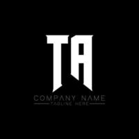 TA Letter Logo Design. Initial letters TA gaming's logo icon for technology companies. Tech letter TA minimal logo design template. TA letter design vector with white and black colors. TA