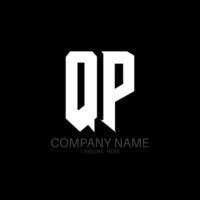 diseño del logotipo de la letra qp. letras iniciales qp icono del logotipo de juegos para empresas de tecnología. plantilla de diseño de logotipo mínimo tech letter qp. vector de diseño de letra qp con colores blanco y negro. qp