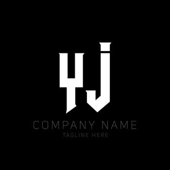 YJ Letter Logo Design. Initial letters YJ gaming's logo icon for technology companies. Tech letter YJ minimal logo design template. Y J letter design vector with white and black colors. yj, y j
