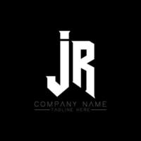 diseño de logotipo de letra jr. letras iniciales jr icono del logotipo de juegos para empresas de tecnología. plantilla de diseño de logotipo mínimo tech letter jr. jr vector de diseño de letras con colores blanco y negro. jr