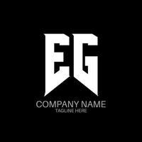 EG Letter Logo Design. Initial letters EG gaming's logo icon for technology companies. Tech letter EG minimal logo design template. EG letter design vector with white and black colors. EG