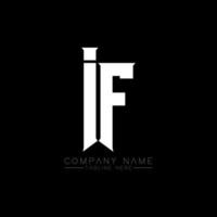 IF Letter Logo Design. Initial letters IF gaming's logo icon for technology companies. Tech letter IF minimal logo design template. IF letter design vector with white and black colors. IF