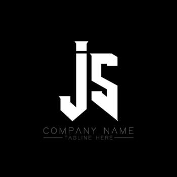 JS Letter Logo Design. Initial letters JS gaming's logo icon for technology companies. Tech letter JS minimal logo design template. JS letter design vector with white and black colors. JS