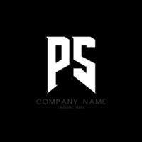 PS Letter Logo Design. Initial letters PS gaming's logo icon for technology companies. Tech letter PS minimal logo design template. PS letter design vector with white and black colors. PS